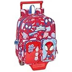 Red School Bags Safta Spidey Rescue Rucksack with Wheels - 22 x 27 x 10 cm