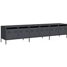 Grey - Steel Benches vidaXL Cabinet Anthracite 202x39x43.5 cm Cold-rolled Steel TV Bench