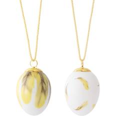 Royal Copenhagen Egg 2025 Golden Eagle Feather Yellow Påskdekoration 2st
