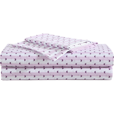 Betsey Johnson Twin Set Soft Lightweight Bedding Fade Wrinkle Resistant Striped Home Decor Butterfly Stripe Purple Bed Sheet Purple