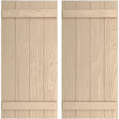 Windows Ekena Millwork Rustic Faux Wood Shutters Per Pair 32.0 H x 22.0 W x 1.0 D in Brown Window Shutter