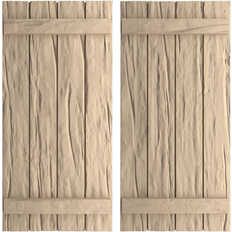 Windows Ekena Millwork Rustic Faux Wood Shutters 22-in W x 34-in H 2-Pack Timber Window Shutter