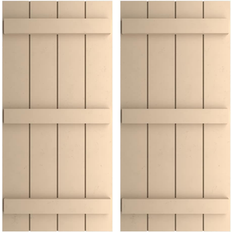 Windows Ekena Millwork Rustic Four Board Shutters Per Pair 82.0 H x 22.0 W x 1.0 D in Brown Window Shutter