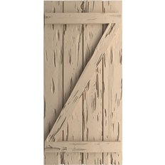 Windows Ekena Millwork Faux Wood Shutters 22-in W x 74-in H Per Pair Window Shutter