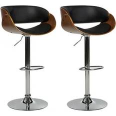 Pelle Sgabelli Beliani Faux Leather Swivel Bar Stools Set of 2 Seating Stool