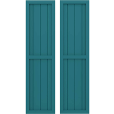 Windows Ekena Millwork Four Board Two Equal Panel Shutters 14-in W x 78-in H Timber Window Shutter Width 12"