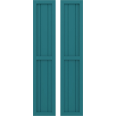 Windows Ekena Millwork Three Board Two Equal Panel Shutters 10.5-in W x 51-in H Timber Window Shutter