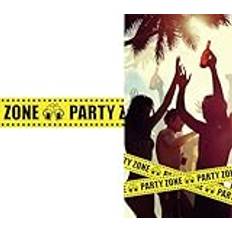 Fiestas Guirca Party Zone-Band 6 m x 7.6 cm Gul Svart
