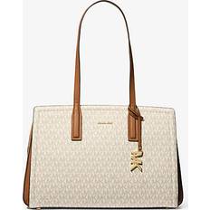 Natural Totes & Shopping Bags Michael Kors Laila Medium Signature Logo Tote Bag - Natural