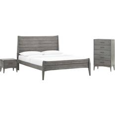 Double Beds - Queen Bed Packages modway Georgia 3 Piece Bedroom Set Gray