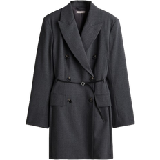 Damen - Trenchcoats Mäntel H&M Belted Blazer Dress - Dark Grey