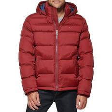 Tommy Hilfiger Men Clothing Tommy Hilfiger Men's Hooded Puffer Jacket - Red