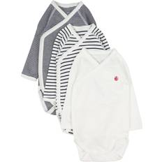 Petit Bateau Baby Long Sleeved Bodysuits - Blue/White Striped (5421900070)