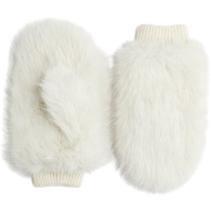 Damen - Weiß Fäustlinge H&M Fluffy Mittens - White