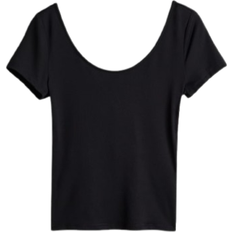 H&M Scoop-Neck Microfibre Top - Black