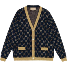 Bolsillos Cárdigans Gucci GG Cotton Lamé Cardigan - Blue/Gold