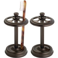Bronze Toothbrush Holders iDESIGN Toilet Brush Bathroom Cleaning Storage Set of 2 Black Toothbrush Holder Bronze