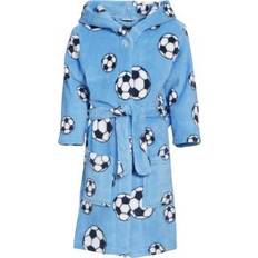 110/116 Morgenmäntel Playshoes Kid's Football Fleece Bathrobe - Blue (340151)