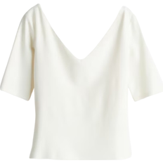 H&M V Neck Jersey Top - White
