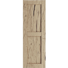 Windows Ekena Millwork Rustic Two Equal Panel Hand Hewn Shutters 15 W x 52 in 2-Pack Composite, Timber Window Shutter