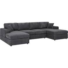 Latitude Run Loette Dark Gray Sofa 120" 4 Seater