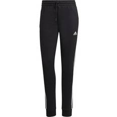 adidas Essentials 3-stripes French Terry Cuffed Pants - Black/White