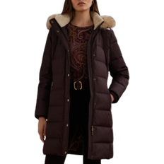 Ralph Lauren Women's Faux Fur Hooded Puffer Coat - Pinot Noir