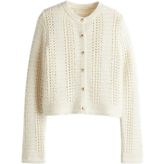 H&M Cardigan In Pointellestrick Beige - Beige