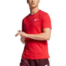 Red Clothing NIKE Sportswear Club Men's T-shirt - University Red/White