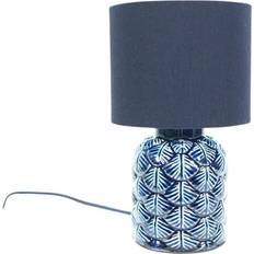 ValueLights Scallop Effect Single Blue Table Lamp 25.5cm