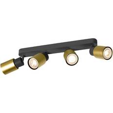 GU10 Takplafonder SLV PURI 2.0 Tube Black/Gold Takplafond 5.5cm