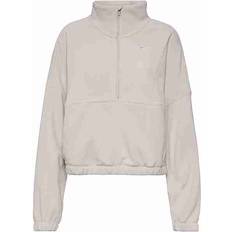 Nike Women's Therma-FIT Oversized 1/2 Zip Fleece Top - Light Orewood Brown/White