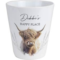 Pots, Plants & Cultivation Personalised Memento Company Personalised Highland Cow Plant Pot 0.9 x 1 x 0.9 cm