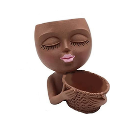 Pots, Plants & Cultivation Spactz Two-In-One Flowerpot Lady Face Plant Pots