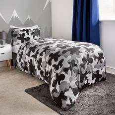 OHS Abstract Camo Duvet Cover White, Black, Grey (200x135cm)