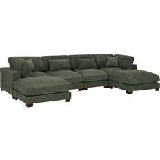 Cottons Furniture Wade Logan Andreco Hunter Green Corduroy Sofa 144" 6 Seater