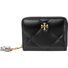 Tory Burch Small Kira Diamond Quilt Charm Zip Around Wallet - Black