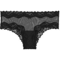 Mesh Panties Victoria's Secret Tease Mesh Lace Trim Cheeky Panty - Black