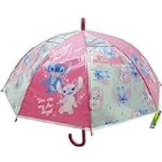 Rosa Paraplyer Stitch Stitch Beach Manuell Dome Paraply - Pastellrosa