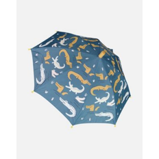 Umbrellas Deux par Deux Kids Unisex Blue Umbrella With Crocodiles That Change Color Upon Contact With Water Toddler/Child Blue with crocodile (ONE SIZE)