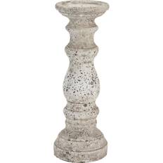 Stone Candle Holders Fleur De Lis Living Matt White Ceramic Column 38cm H x 14cm W x 14cm D Candle Holder