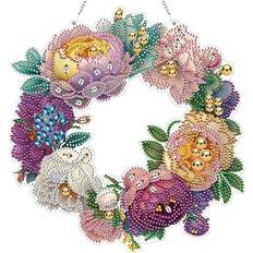Purple Diamond Paintings Mercer41 5D DIY Purple Floral Wreath Painting Kit 25cm x 25cm