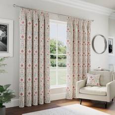 Curtains & Accessories Enhanced Living Red Floral Thermal Pair of Curtains 65 x 90 Inch