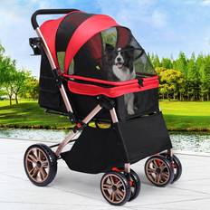 Foldable Pet Stroller 105cm H x 58cm W x 76cm D