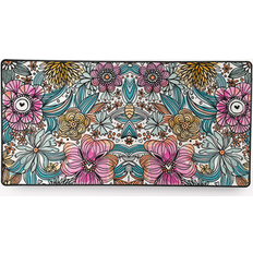 Orange Desk Mats East Urban Home Makai Large Flower Melange Desk Pad 0.125 H x 31.5 W x 15.75 D