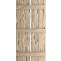 Windows Ekena Millwork Riverwood Faux Wood Shutters 23.5-in W x 58 in H 2-Pack Timber Window Shutter