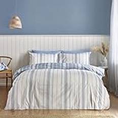 Catherine Lansfield Harbour Stripe Set Blue Double Duvet Cover White, Blue (200x)
