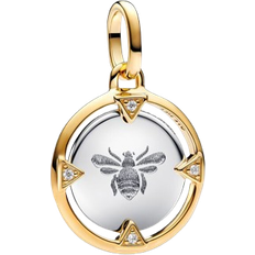 Pandora Bee Medallion Charm - Gold/Silver/Transparent