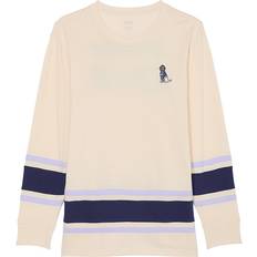 PINK Long Sleeve Hockey Tee - White Shell Pink Rink