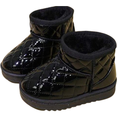 Shein New Autumn Children Snow Boots, Thick Bottom Warm Plush Lined Casual Ankle Boots, Mid-Large Kids Shoes, Boys Boots